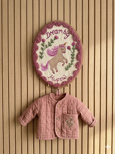 Personalized Unicorn with Name - Punch needle wall hanger