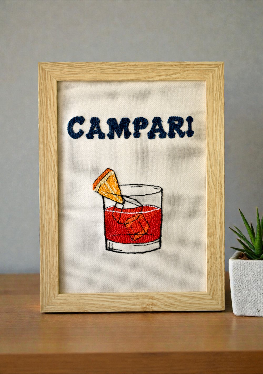 "Campari Time"- Embroidery