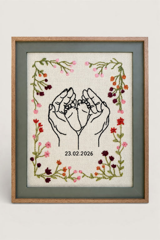 Personalized Baby Feet Frame - Punch needle frame