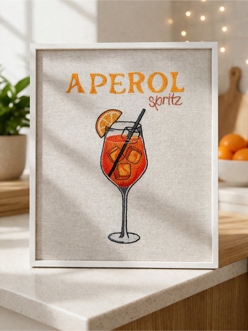 "Aperol spritz time" - Punch needle frame