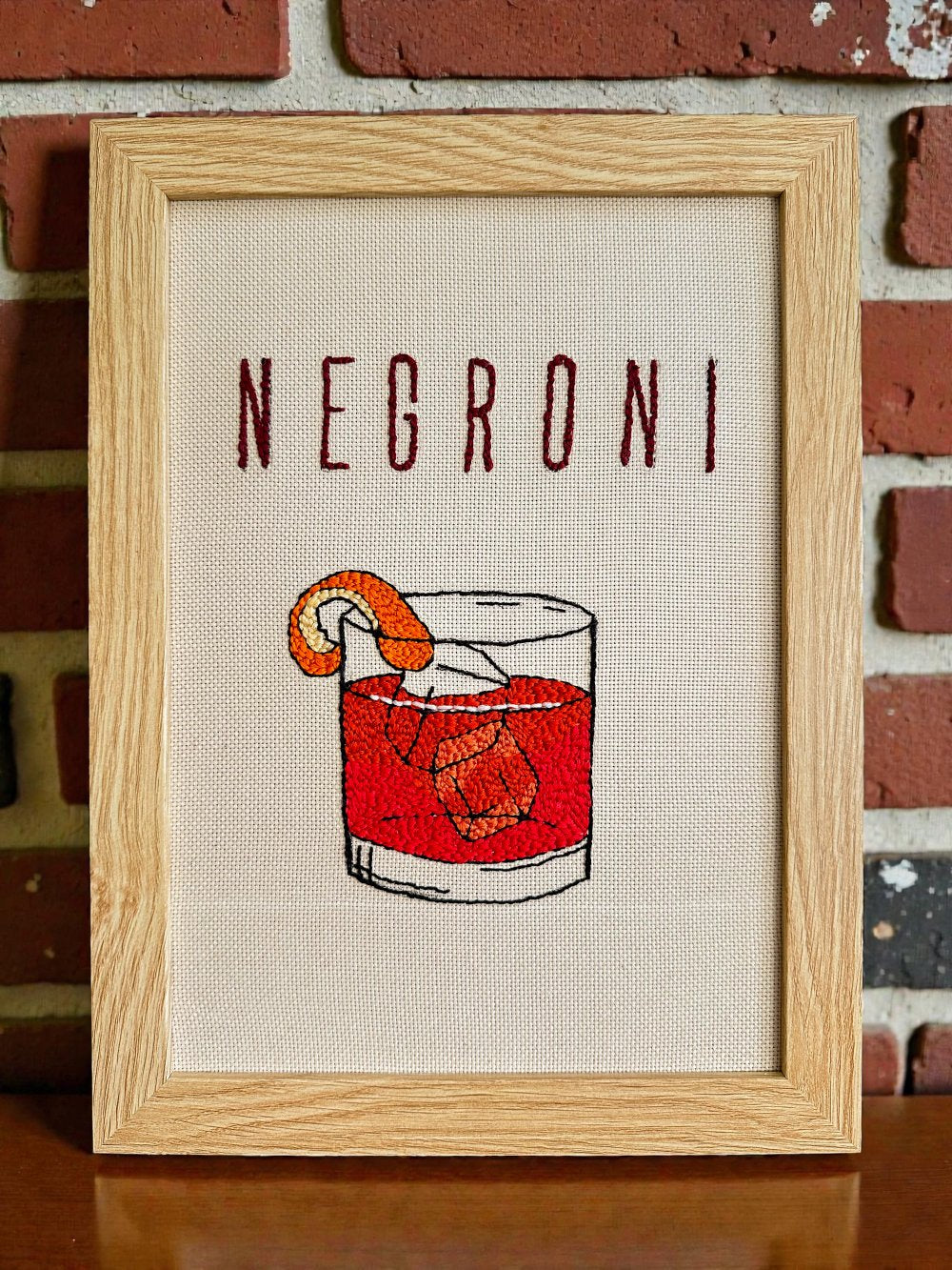 "Negroni time"- Embroidery