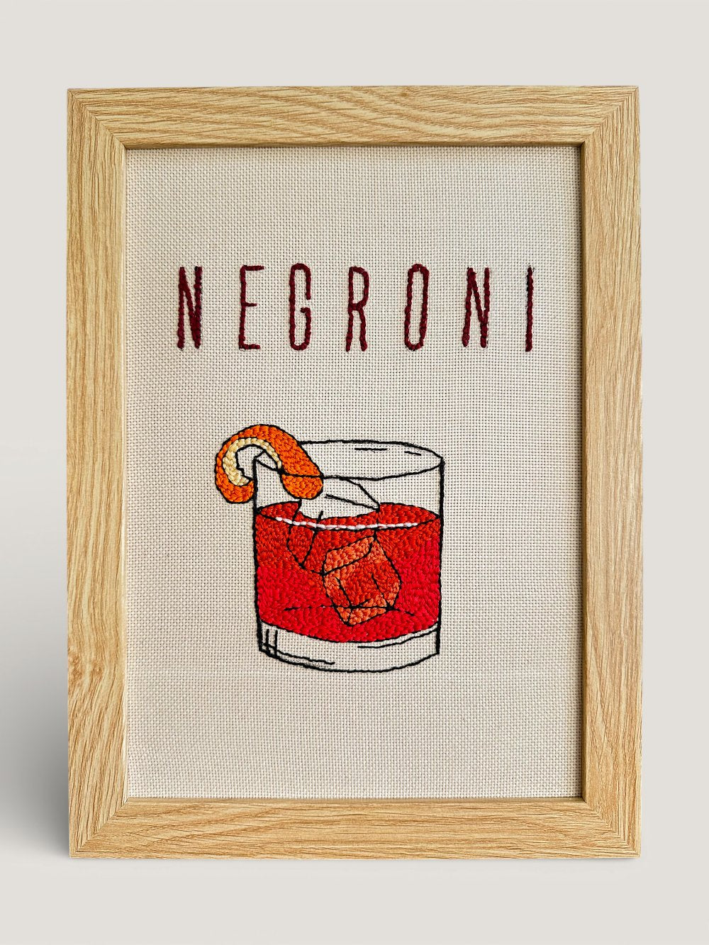 "Negroni time"- Embroidery