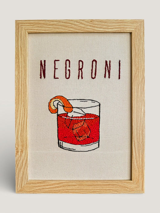 "Negroni time"- Embroidery