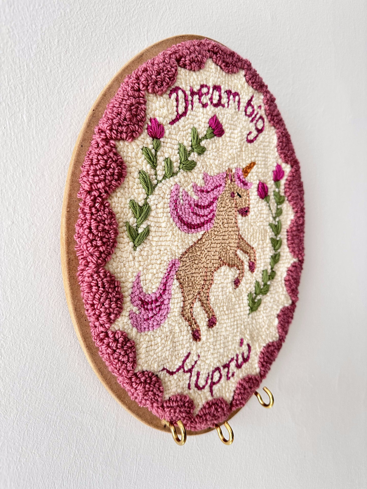 Personalized Unicorn with Name - Punch needle wall hanger